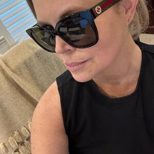 GUCCI Sunglasses GG 0034S Black w Red & Green Glitter